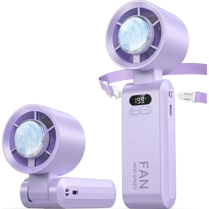Ventilateur Portable à Main Turbo avec Refroidissement Glacé 199 Vitesses Réglables Rechargeable USB Mini de Poche