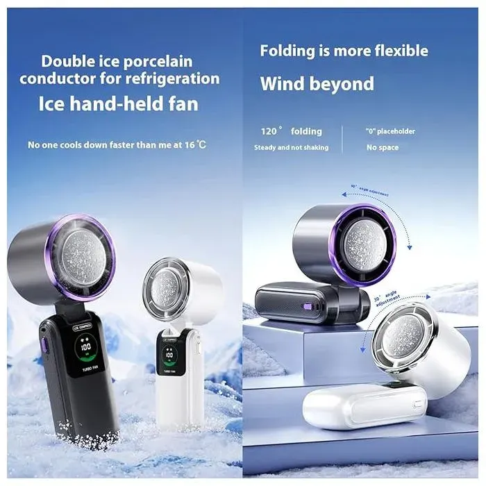 Ventilateur portable à main - VIOLET - Batterie 5500 mAh - 199 vitesses - Refroidissement semi-conducteur