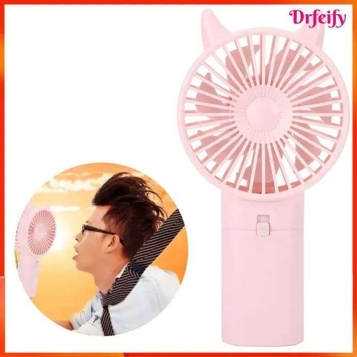 Ventilateur portable - AKOZON - SG - Mini silencieux - Rose - 2x AA - 15x8x4 cm