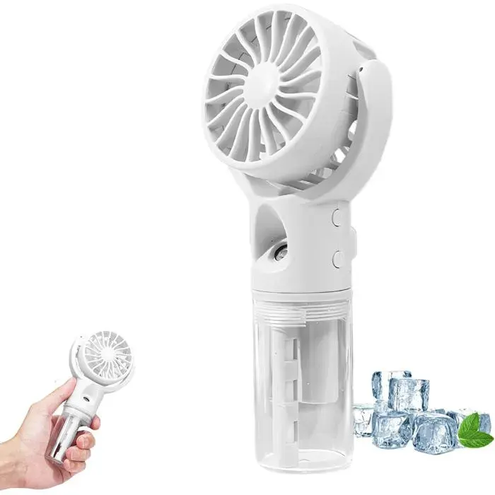 Ventilateur portable avec brumisateur - BELLE COMMODE - Mini 168 cm - Rechargeable USB - 4 vitesses - Ultra-silencieux