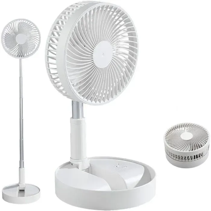 Ventilateur Portable avec Télécommande Silencieux et Pliable Batterie Rechargeable 7200 mAh Charge USB