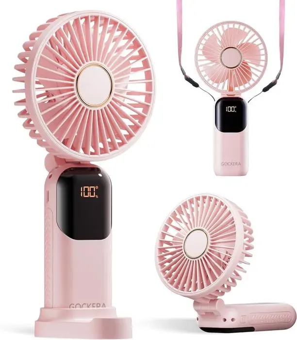 Ventilateur portable - AVEKI - F01 - 5 vitesses - Pliable à 180° - Batterie 4200 mAh