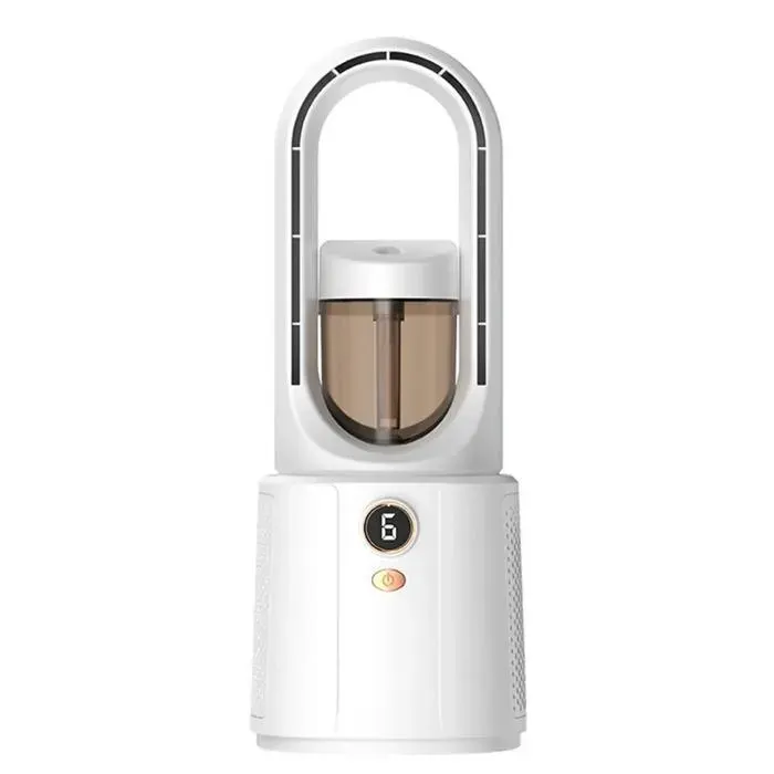 Ventilateur portable - BYTELIKE - Blanc - 6 vitesses - Humidification par brume - Rechargeable USB