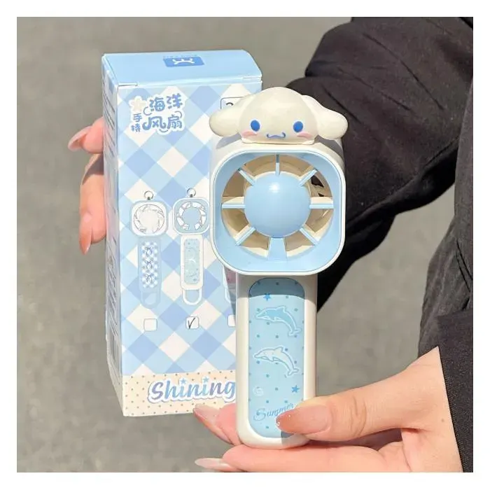 Ventilateur portable Cinnamoroll à main blanc dauphin