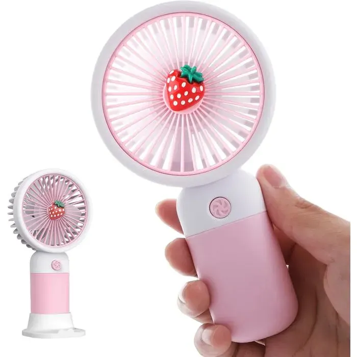 Ventilateur portable - COMPUTING - Mini ventilateur USB - Rechargeable - Rouge fraise - 20 dB