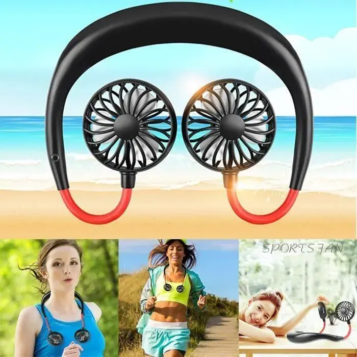 Ventilateur Portable - Control Future - Upgraded Version - Noir - Rechargeable - Hand Free
