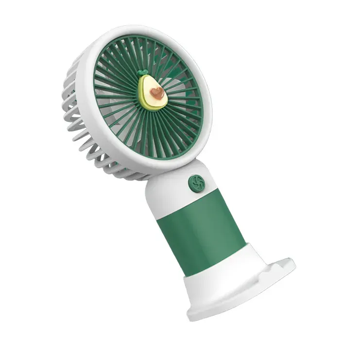 Ventilateur portable – Design avocat rechargeable silencieux avec socle – Bureau Été – Vert