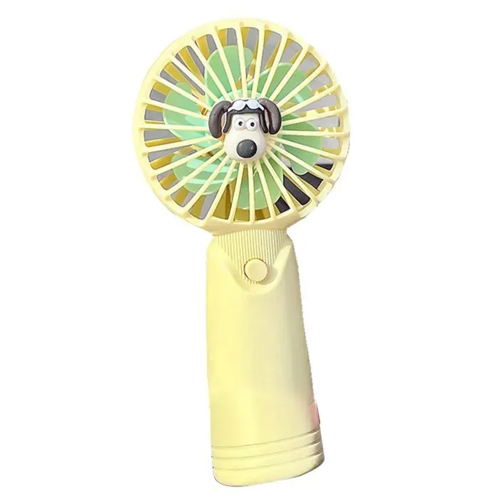 Ventilateur portable– Design chien cartoon rechargeable USB silencieux – Pour bureau et voyage – Jaune