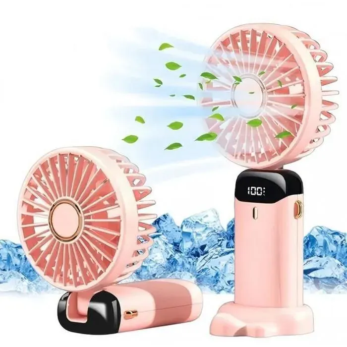 Ventilateur portable - EAUN - Modèle portable - Écran LED - 5 vitesses - Batterie 4000mAh