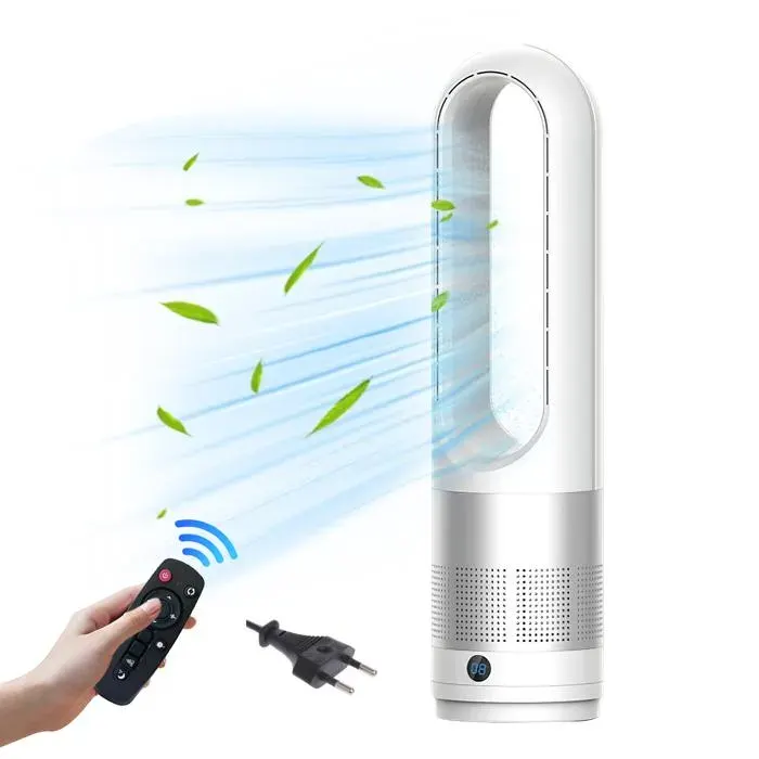 ventilateur portable et silencieux sans pales - 8 vitesses - Minuterie 8H - Oscillation 80° - Telecommande - Portable fan 18 pouces