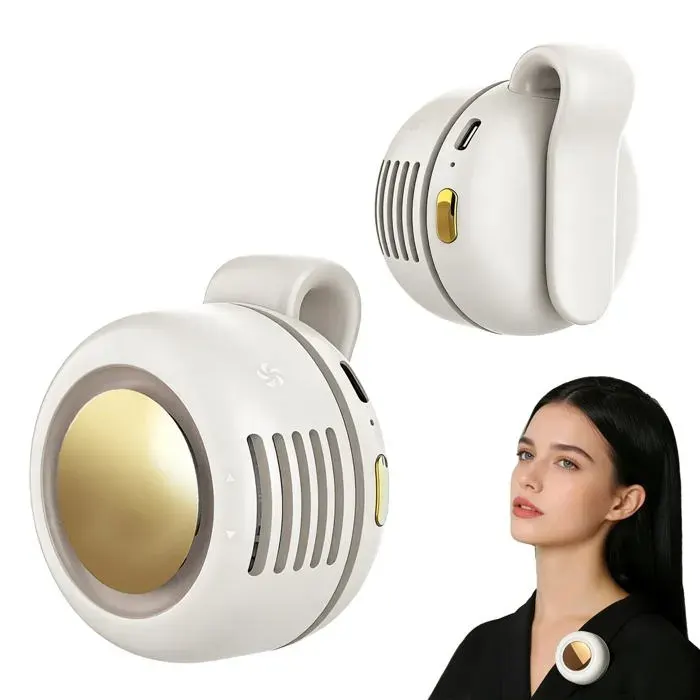 Ventilateur portable - GRANDSALEY - Mini 2-en-1 - Clip 360° - Tour de cou - 900mAh 3 vitesses