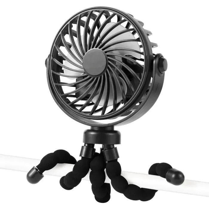 Ventilateur portable - HANDEIU - USB rechargeable - Trépied flexible - Noir - 25 watts