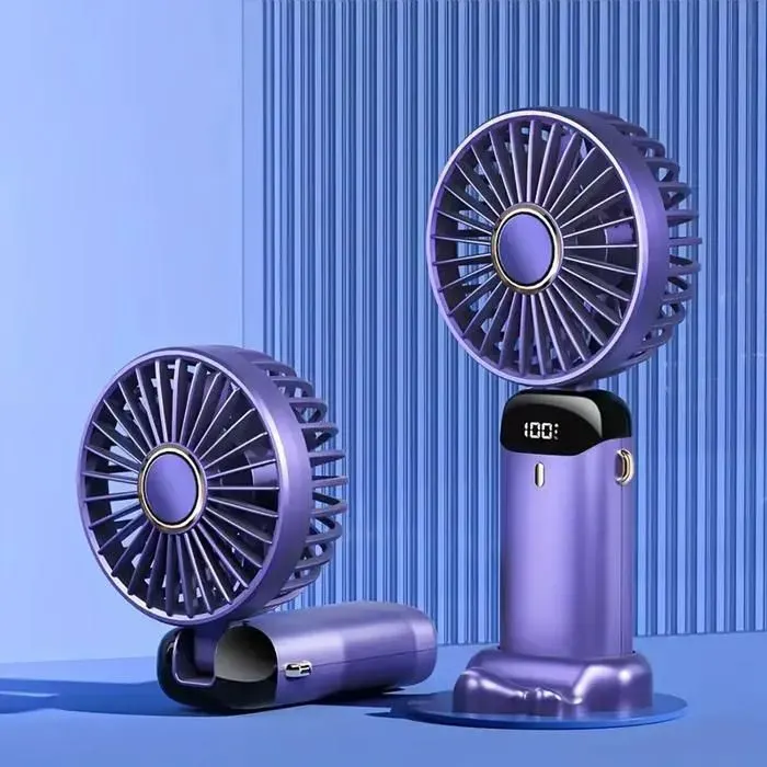 Ventilateur portable - HAWUJ - USB violet rechargeable - intérieur/extérieur