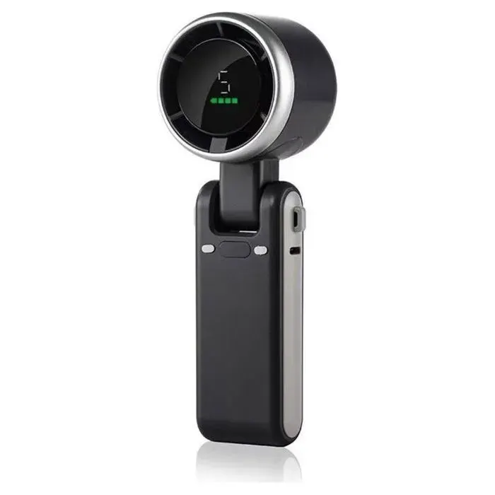 Ventilateur Portable - KeJi® - Turbo Rechargeable - Blanc - 5 Vitesses Moteur Brushless Pliable 2400mAh