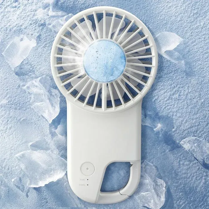 Ventilateur Portable Koonie Refroidissant avec Crochet Mode Glace 3 Vitesses pour Voyage Intérieur Extérieur