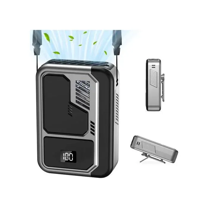 Ventilateur portable - Kukiwhy 4-en-1 - Batterie 3000 mAh - 3 vitesses - Polyvalent clip/nuque/bureau