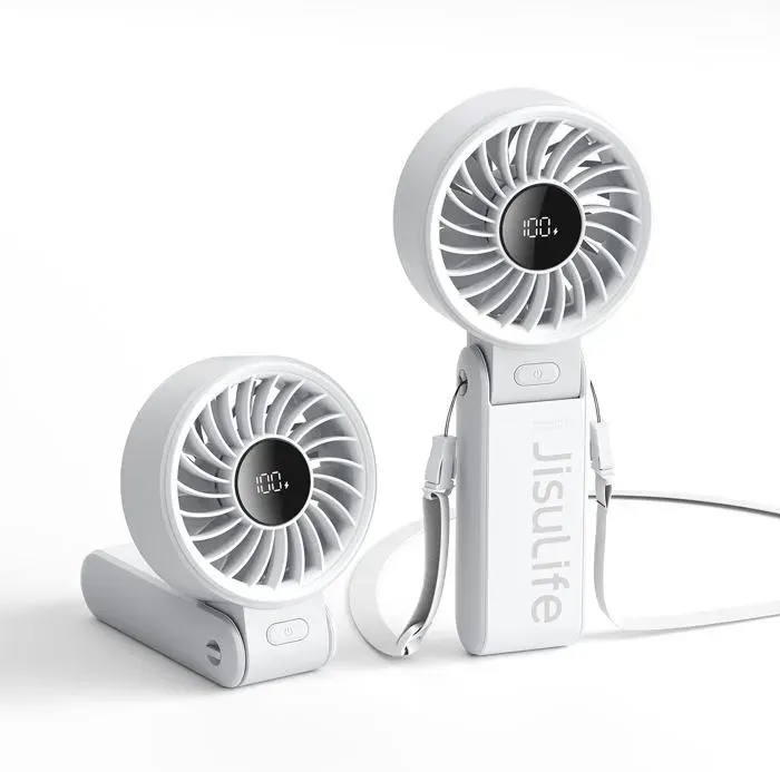 Ventilateur portable Life72024 puissant ventilateur portable avec écran LED 3600 mAh plié à 150 ° 5 vitesses lanière [13 heure