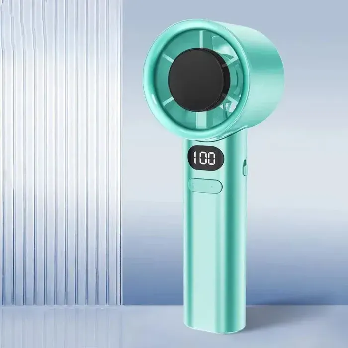 Ventilateur portable mini 5000 mAhventilateurs électriques à mainrechargeable USBventilateur portable avec écran LED-Bleu