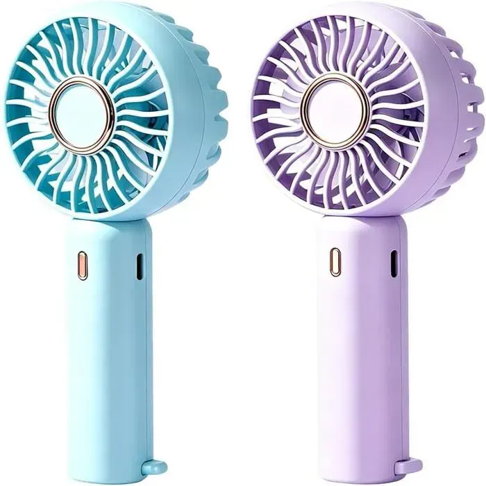 Ventilateur portable mini-ventilateur 2-en-1 (à main ou de bureau) (bleu violet)