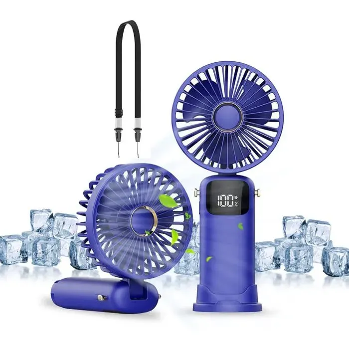 Ventilateur Portable Mini Ventilateur Portatif Rechargeable à 6 Vitesses Petit Ventilateurs Portatif Pliable avec Câble USB e L