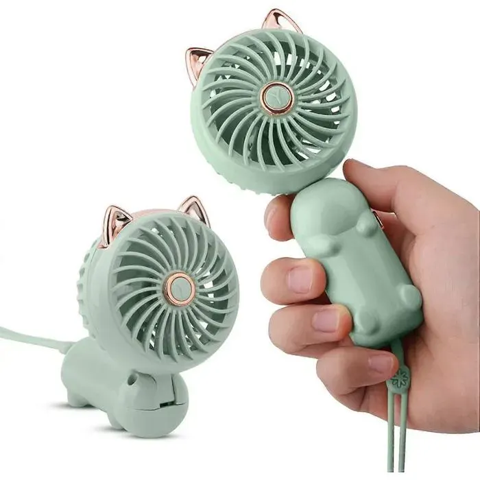 Ventilateur portable mini ventilateur USB avec batterie rechargeable et 3 vitesses de ventilation.