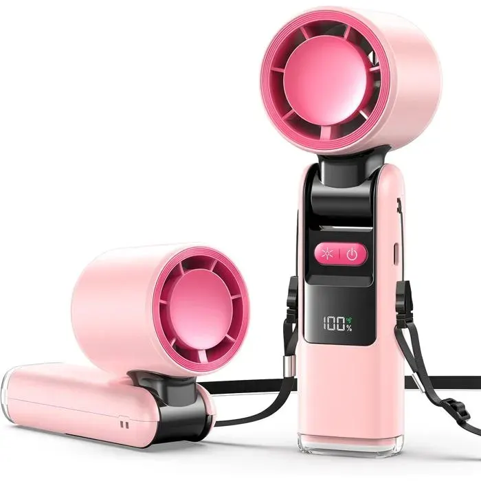 Ventilateur portable pliable - Belle commode - Mini ventilateur turbine - Batterie rechargeable 4000 mAh