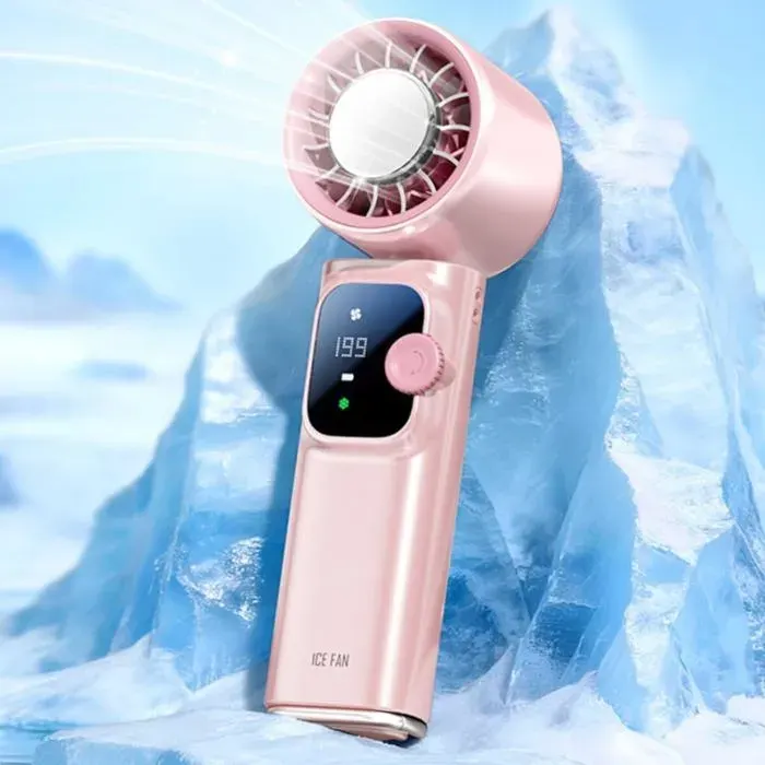 Ventilateur portable pliable - PZCC - Pliable - Rose - Refroidissement semi-conducteur - 199 vitesses