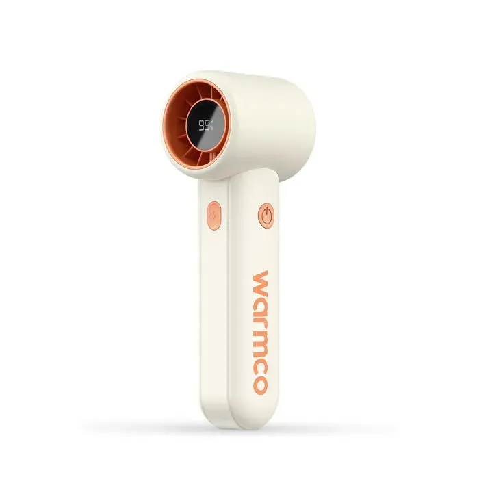 Ventilateur Portable Puissant Warmco Mini USB Silencieux Rechargeable 5000mAh Socle Bureau Voyage Blanc