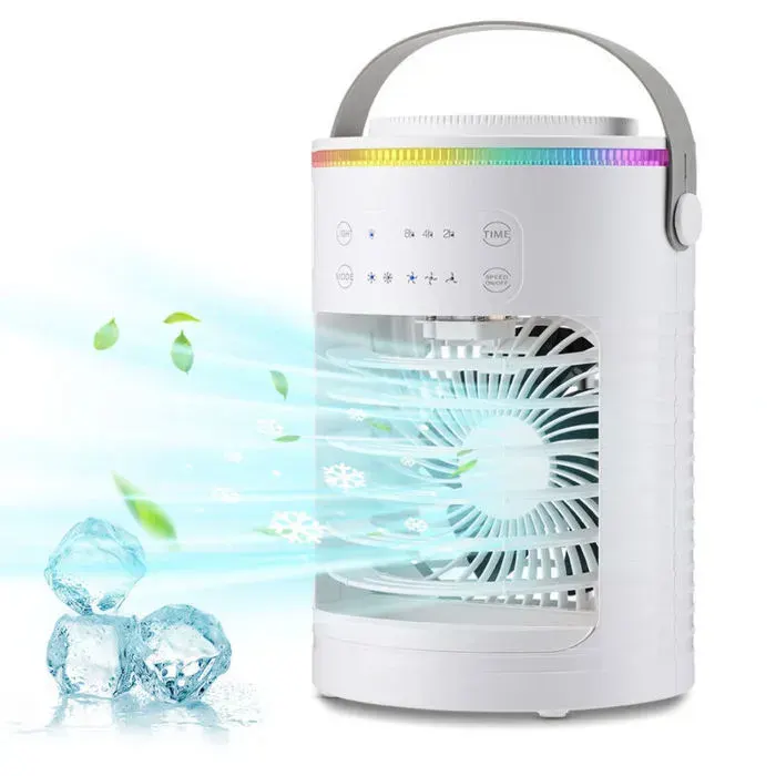 Ventilateur portable - PZCC - Refroidisseur dair à lumière dambiance - 6 vitesses de ventilation