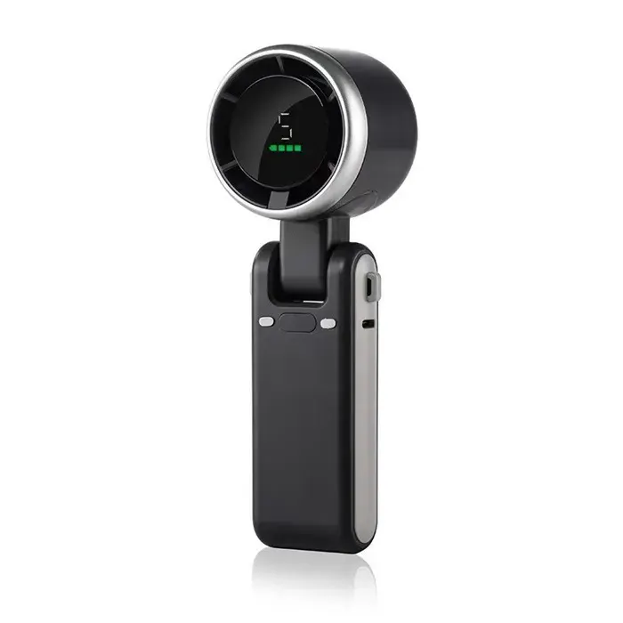 Ventilateur Portable Rechargeable 10m/s – 5 Vitesses & Tech Turbo – Autonomie 12h – Mini & Silencieux – Noir