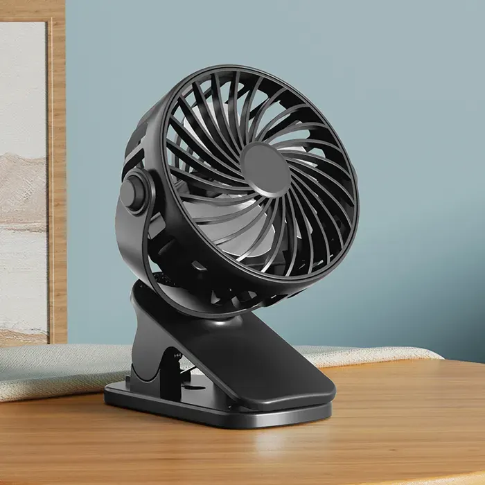 Ventilateur portable rechargeable 720° Ventilateur suspendu rotatif avec lumière nocturnerefroidisseur dair pour le camping-Noir