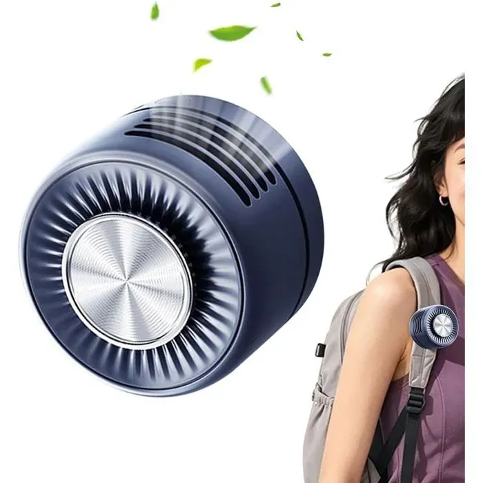 Ventilateur Portable Rechargeable compact 3 vitesses usage bureau et extérieur-Bleu