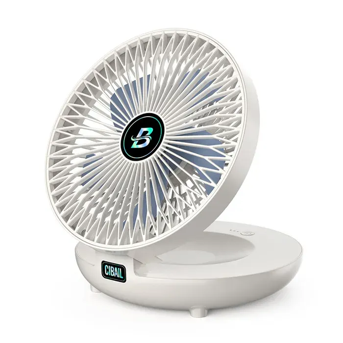 Ventilateur portable rechargeable USB montage mural double usage pale de 6 pouces ABS 3 vitesses de vent 9 x 19 x 22 cm
