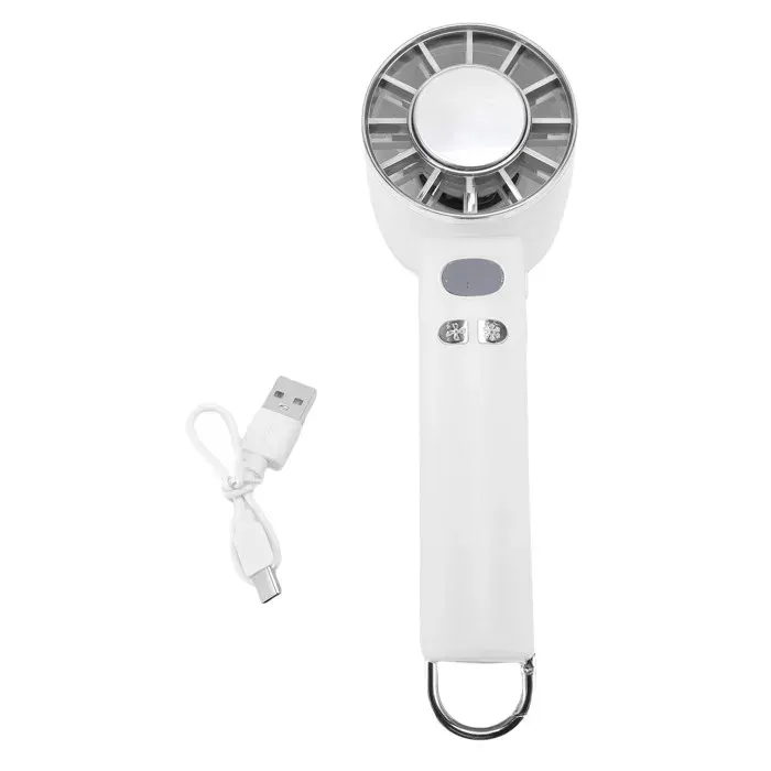 Ventilateur portable – Refroidissement glace silencieux 3000mAh – Pour extérieur bureau – Blanc