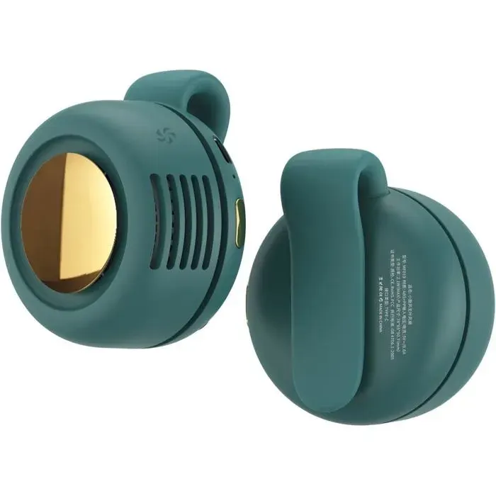 Ventilateur Portable Réglable à Suspendre – Mini Tour de Cou 3 Vitesses 900mAh – Appareil Fraîcheur pour Chemise & Sport – Vert