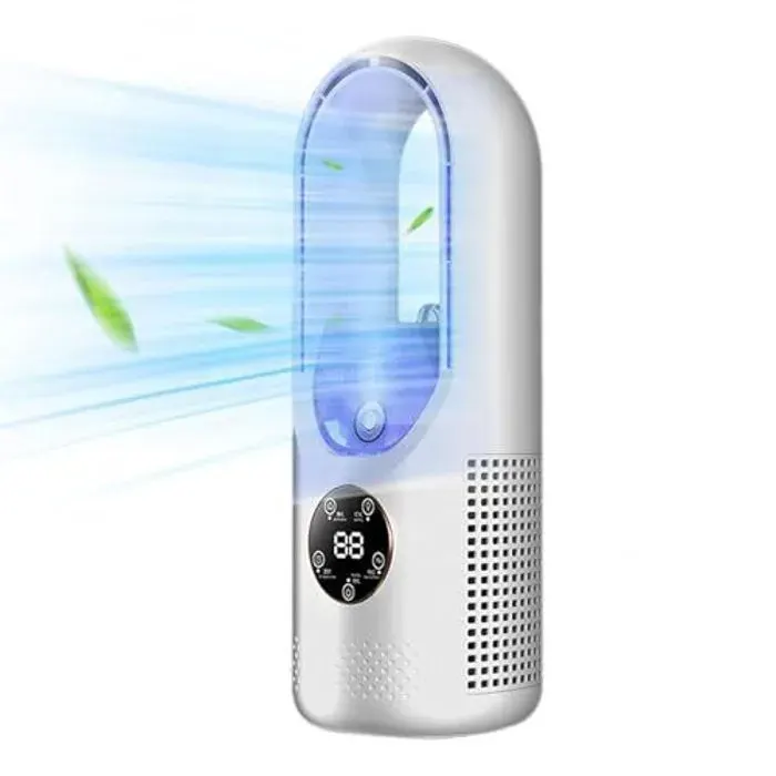 Ventilateur portable sans pales ventilateur vertical avec lumière humidification et purification minuterie 6H refroidisseur