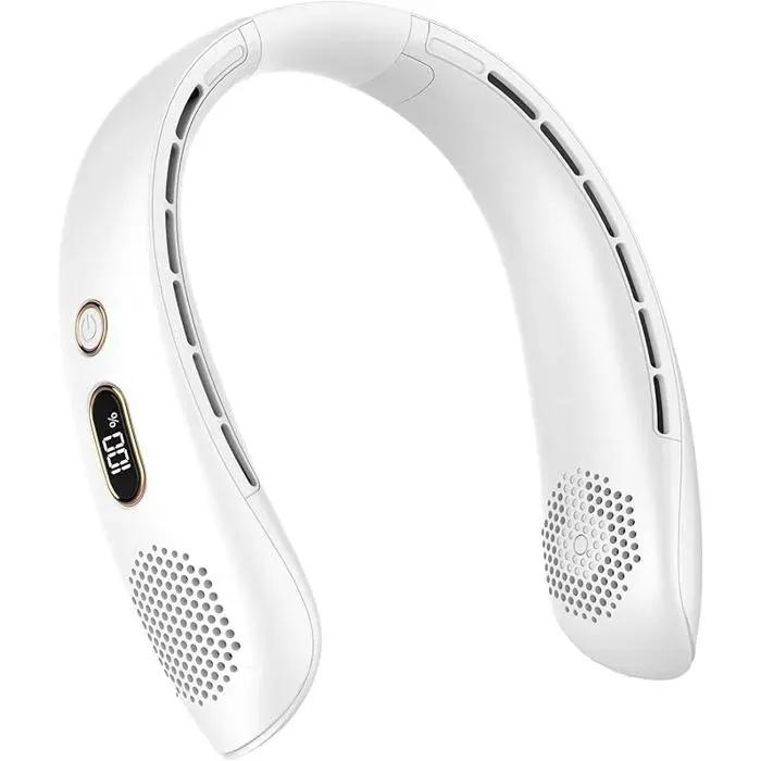 Ventilateur portable silencieux 360° alimenté par USB avec écran LED et trois niveaux de vitesse dair