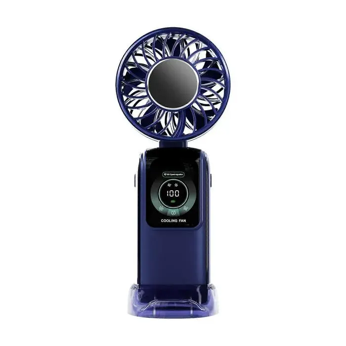 Ventilateur portable silencieux 3600 mAh puissant et silencieux en ABS idéal pour la chambre le bureau et lécole (bleu).