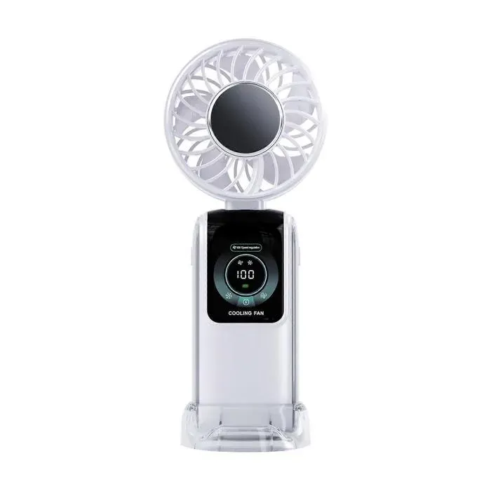 Ventilateur portable silencieux 3600 mAh puissant et silencieux texture ABS idéal pour la chambre le bureau et lécole blanc.