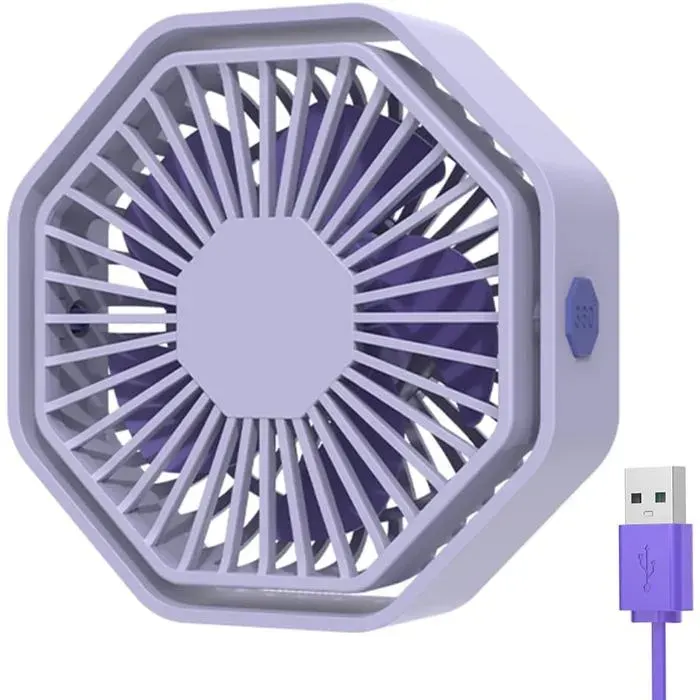 Ventilateur portable silencieux - Domair - Rotation 360° - 3 vitesses - Alimentation USB - Compact et léger