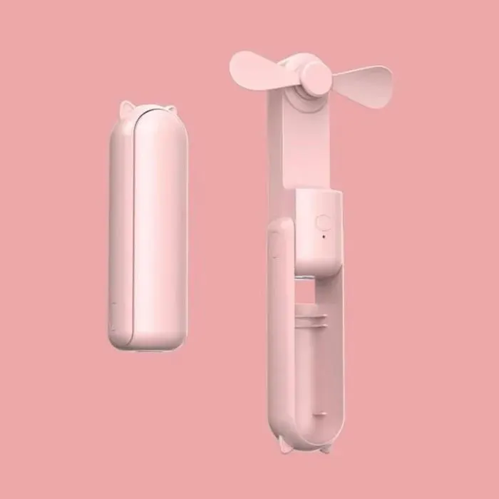 Ventilateur portable - TANDE - Mini - Rechargeable USB - 3 vitesses - Rose
