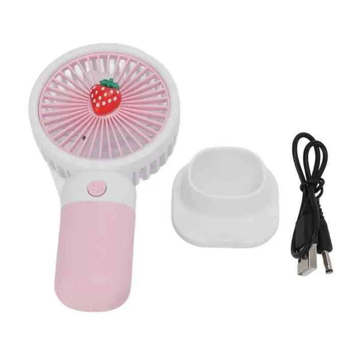 Ventilateur Portable - TBEST - Mini Ventilateur Rechargeable - Large Portée - Lanière à Main - Base Séparée