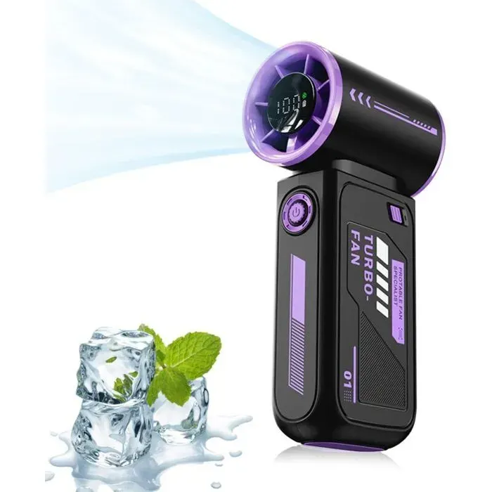Ventilateur Portable Turbo – 100 Vitesses Réglables Batterie 3600mAh – Mini USB Style Fonctionnel – Pour Voyage Camping & Bureau