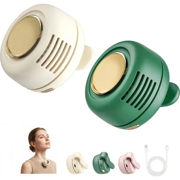 Ventilateur Portable USB Silencieux à Pince pour Chemise et Voyage-Vert beige
