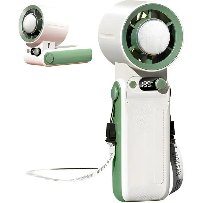 Ventilateur portable-Ventilateur turbo pliable 180°-199 vitesses et 6000 mAh-Pour la mainle cou et le bureau