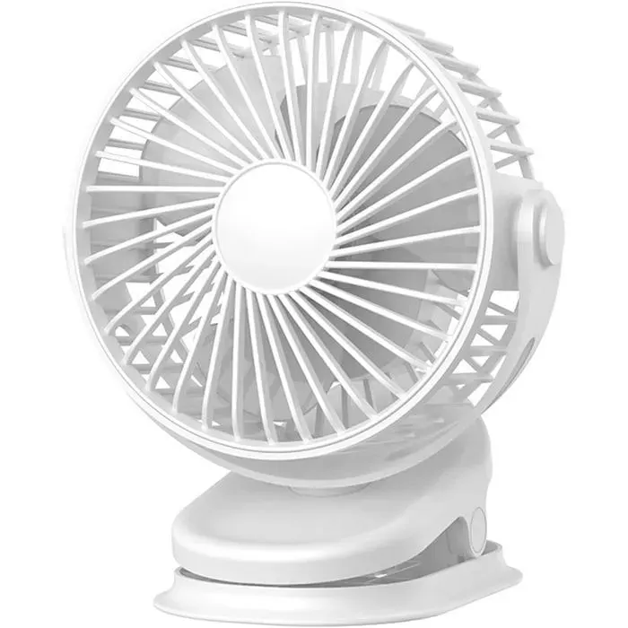 Ventilateur portable - XVX - Pince rechargeable USB - 3 vitesses - Rotation 360° - Silencieux