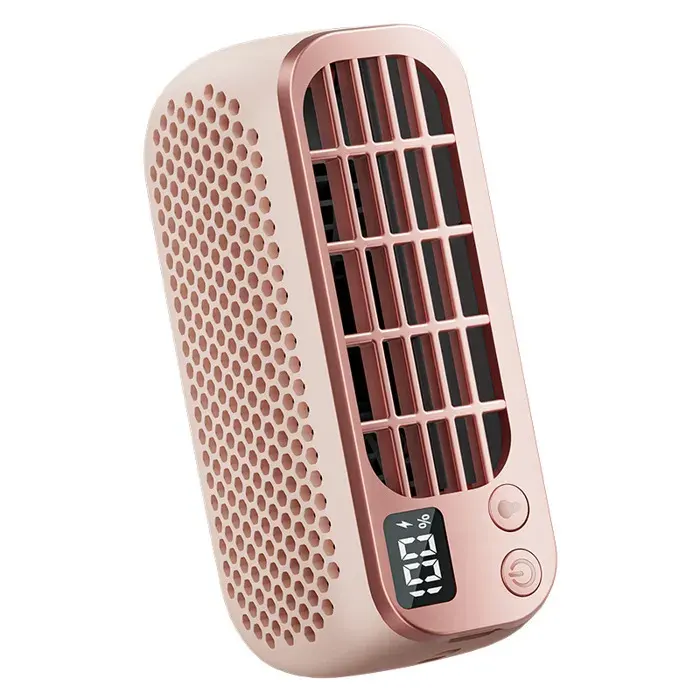 Ventilateur portable - XVX - Sans pales - 5 vitesses - USB - Veilleuse 2 modes - Rose