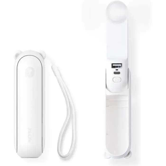 Ventilateur portable - YYV - Mini ventilateur 3 en 1 - Rechargeable - Lampe torche - Batterie externe