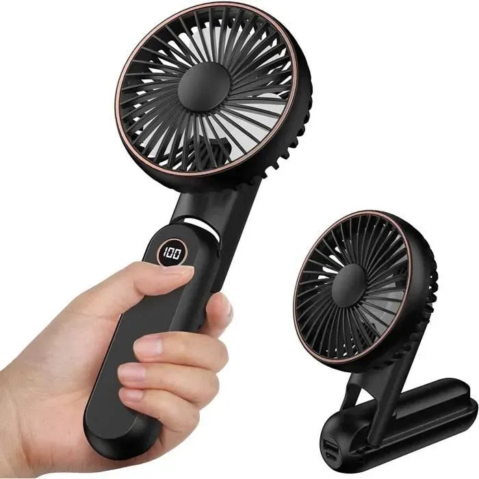 Ventilateur portable - ZGEER - Rechargeable - 2500 mAh - Affichage numérique