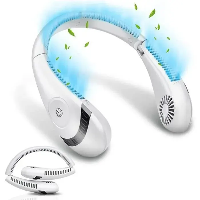 Ventilateur Portable - ZHUODIKE - Mini Ventilateur de Cou - Rechargeable - 3 Vitesses - 5000mAh